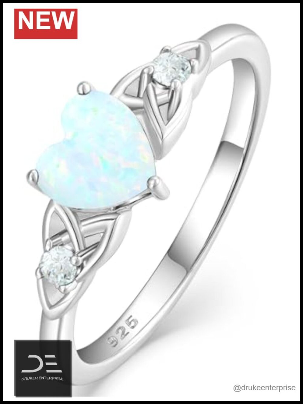 Celtic Engagement Birthstone Ring Sterling Silver